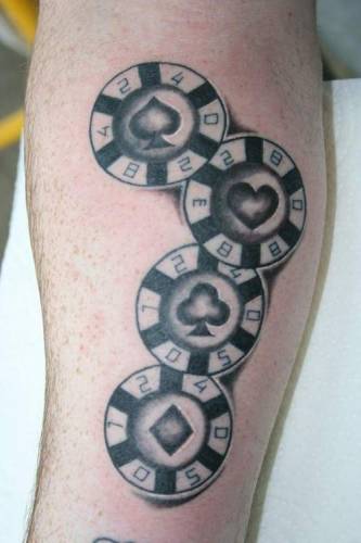 татуировка покерные фишки